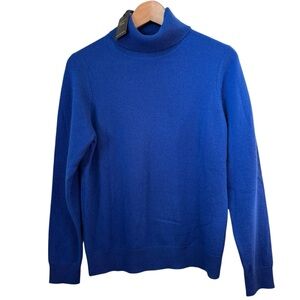 Charter Club Luxury Cashmere Turtleneck Sweater Petite Medium NWT Royal Blue